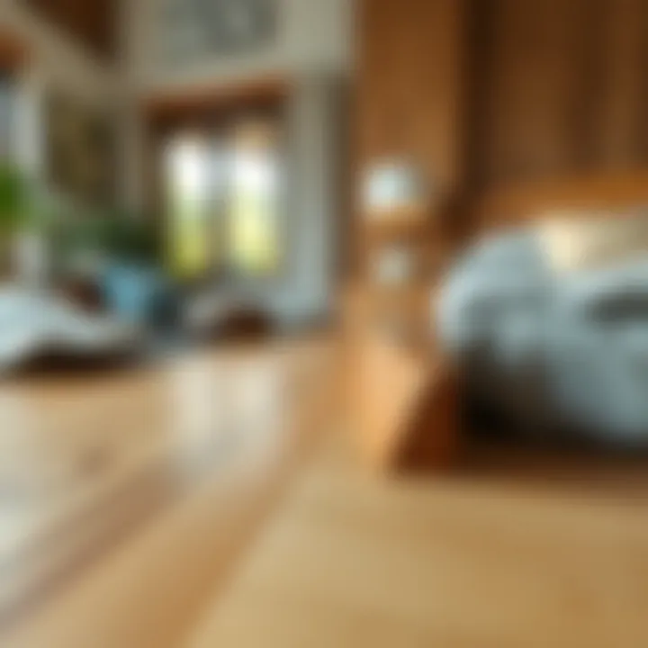 Close-up of natural wood grain on a Japanese platform bed