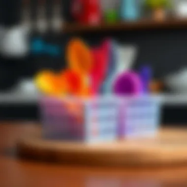 Colorful silicone dividers for utensils