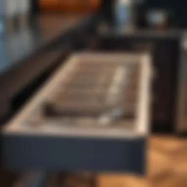 Custom-built kitchen drawer with dividers