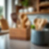 Elegant wooden kitchen utensils divider