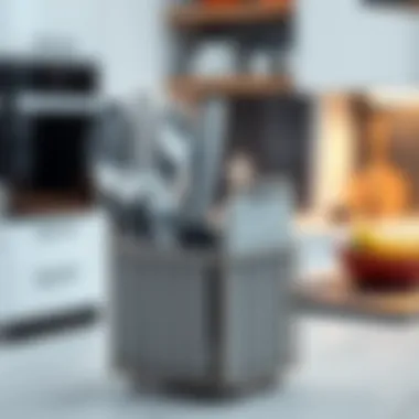 Stylish metal dividers in a modern kitchen