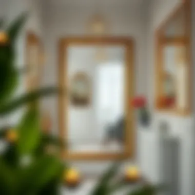 Hallway Harmony: Enhancing Space with Style Gold framed mirror in a stylish hallway