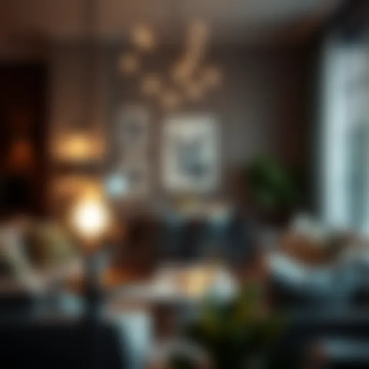 A stylishly lit living room featuring small dimmable light bulbs to create an inviting ambiance.