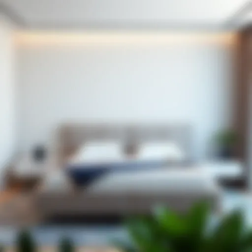 Elegant modern twin bed in a minimalist bedroom setting