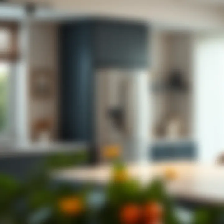 Narrow Small Refrigerator in Modern Kitchen Sleek narrow small refrigerator in a stylish kitchen