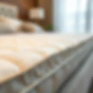 A close-up of a king size bed topper highlighting its loft and firmness for optimal support.