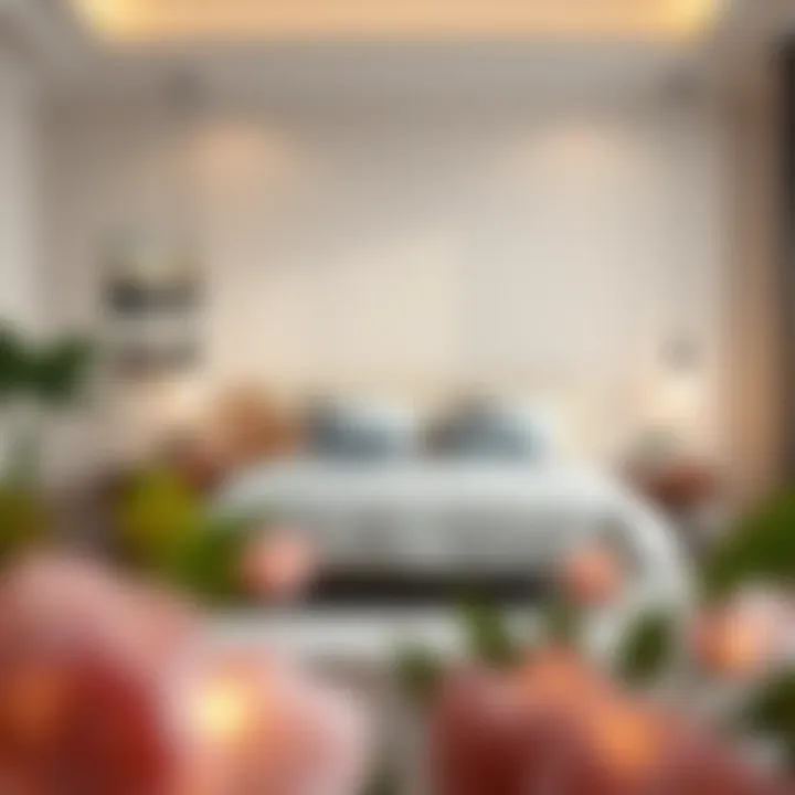 A serene bedroom environment showcasing the calming effects of a well-chosen bed topper.