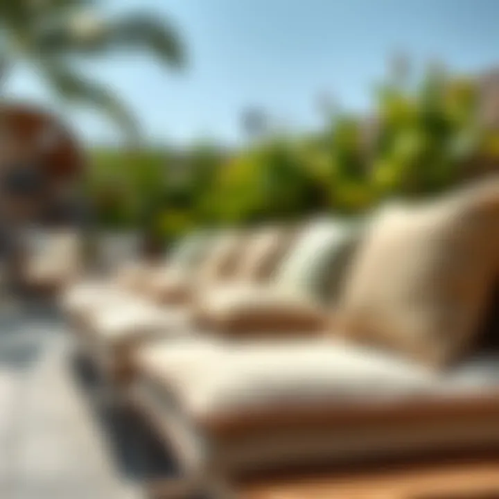 Eco-friendly outdoor cushion materials on display