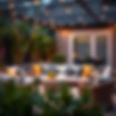 Stylish patio arrangement showcasing modern cushion designs