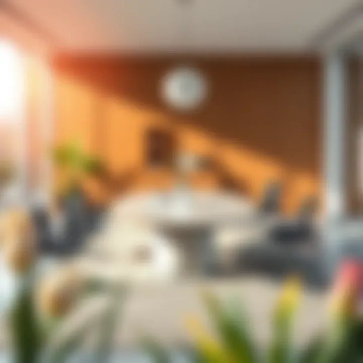 Elegant oval conference table in a modern office setting