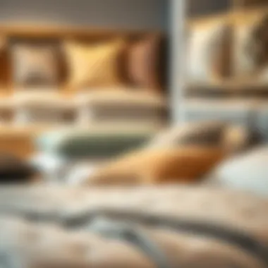 Various materials for pillow top covers on display