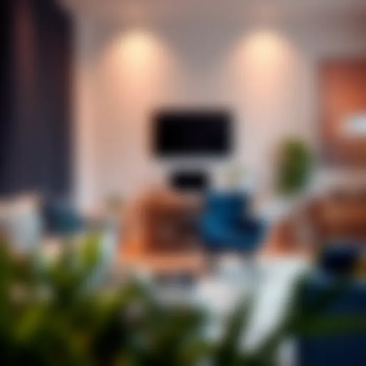 Functional arrangement of a 4 ft computer table in a modern living room