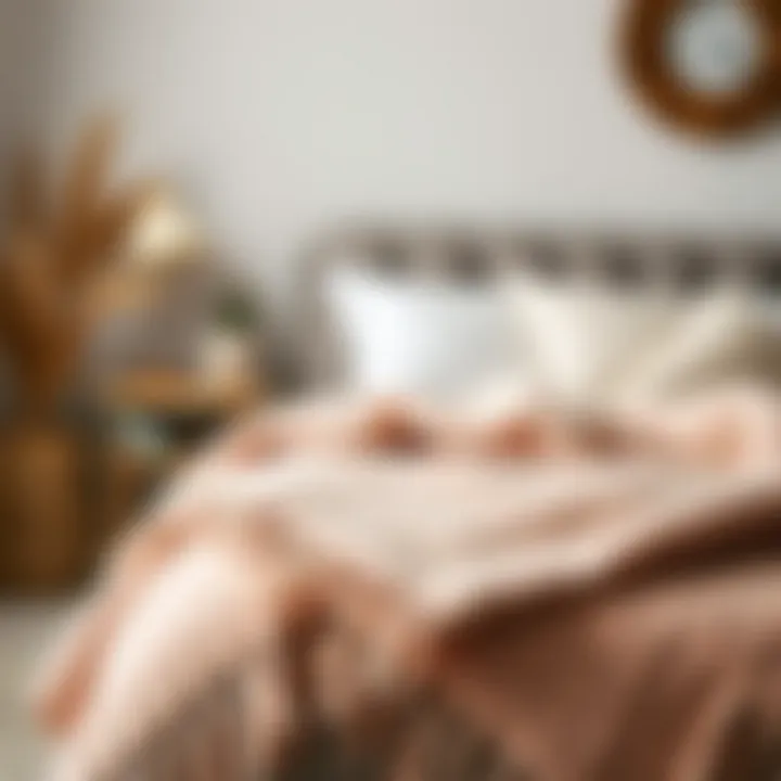 Cozy setting with a wool blanket on a bed