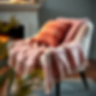 Luxurious wool blanket draped over a chair