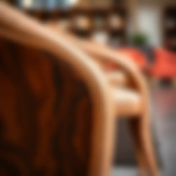 Close-up of the texture and design of a premium PVC chair