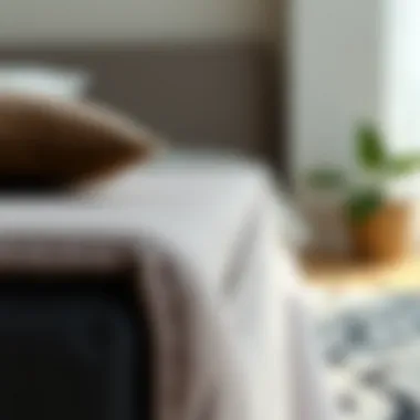 Close-up of the material composition used in the Quinn platform bed