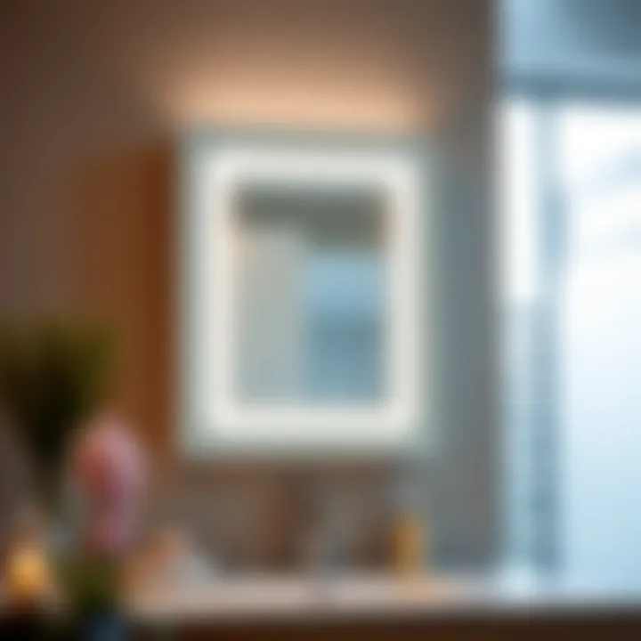 Modern rectangular medicine cabinet with integrated LED lighting