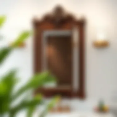 Luxurious wooden rectangular medicine cabinet with intricate detailing