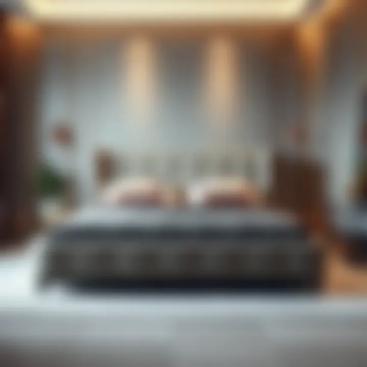 Luxury upholstered king size bed frame with plush fabric