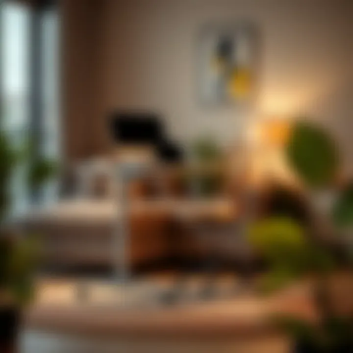 Elegant small sit-stand desk with aesthetic design features