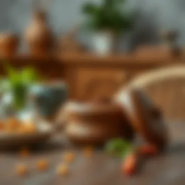 Artistic Wooden Container Unique wooden sauce container enhancing dining aesthetics