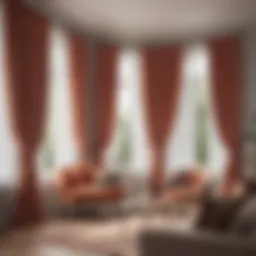 Elegant mini curtains in a cozy living room setting