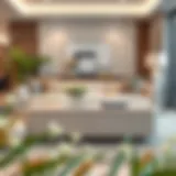 Elegant beige coffee table in a modern living room setting