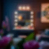 Elegant Bluetooth makeup vanity with integrated lighting