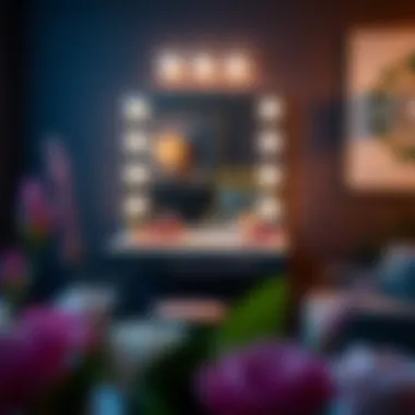 Elegant Bluetooth makeup vanity with integrated lighting