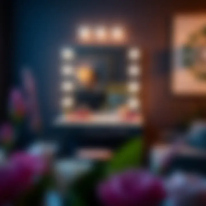 Elegant Bluetooth makeup vanity with integrated lighting