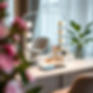 Modern aesthetic of a Bluetooth-enabled makeup station