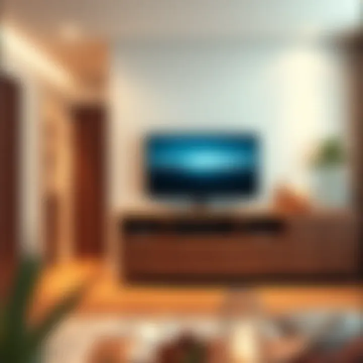 Stylish Minimalist Interior Featuring TV Stand and Bar Cabinet Stylish TV stand and bar cabinet in a minimalist interior