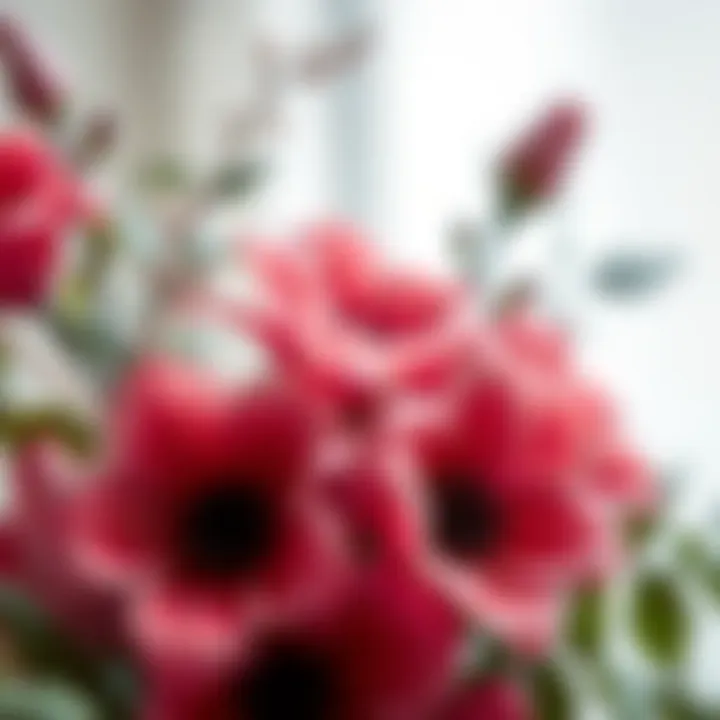 Close-up of high-quality synthetic flowers showcasing intricate details