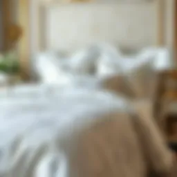 Luxurious white floral bedding set with intricate patterns