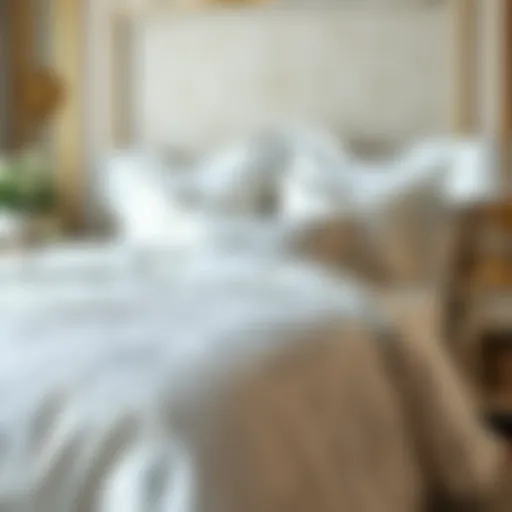 Luxurious white floral bedding set with intricate patterns