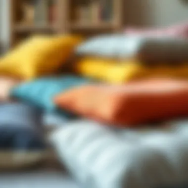 Variety of sit-up pillows showcasing different materials and colors