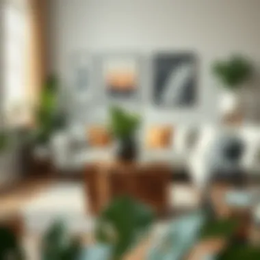 Cozy living room featuring a rustic wood plant table