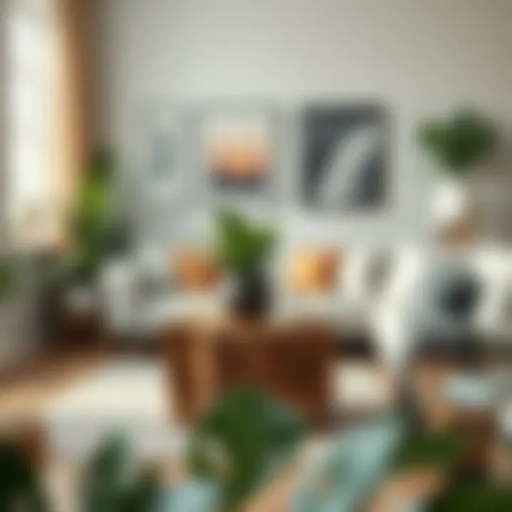 Cozy living room featuring a rustic wood plant table