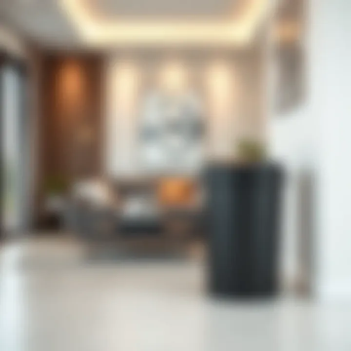 Aesthetic recycling bin in a minimalist living room