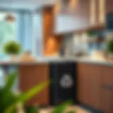 Modern recycling bin integrated into a stylish kitchen design