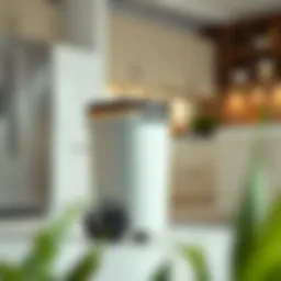 Sleek modern garbage can on wheels enhancing kitchen aesthetics