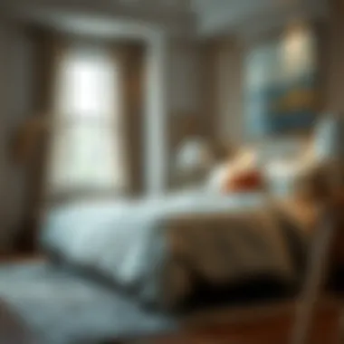 Luxurious bedspread in a serene bedroom setting