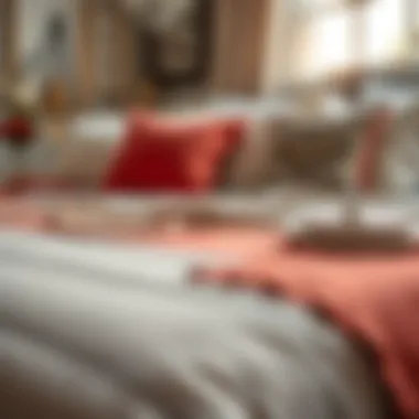 Stylish bedspread paired with decorative pillows