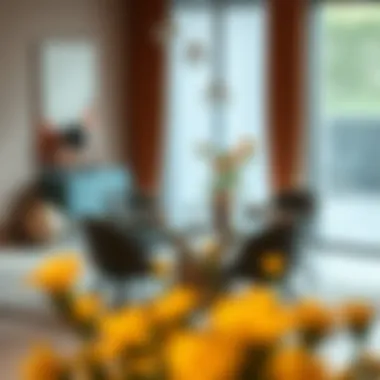 Elegant compact dining table arrangement