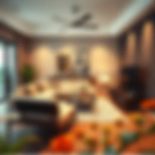 Sleek modern living room furniture arrangement