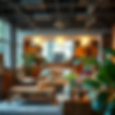 Quality wooden furniture display in a showroom