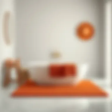 Textured materials of bathroom runner