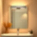 Elegant modern bathroom light fixture showcasing sleek design and warm illumination.