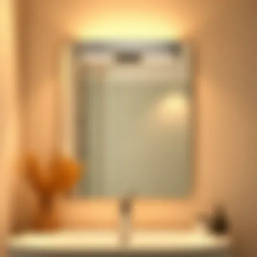 Elegant modern bathroom light fixture showcasing sleek design and warm illumination.