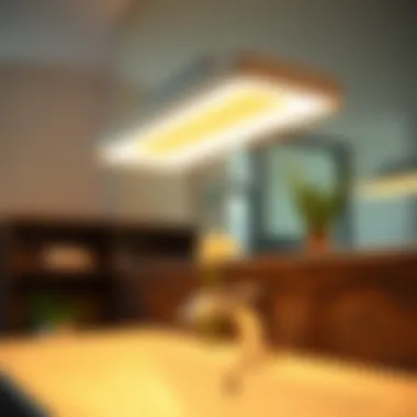 Energy-efficient LED light fixture for bathrooms, emphasizing eco-friendly design.